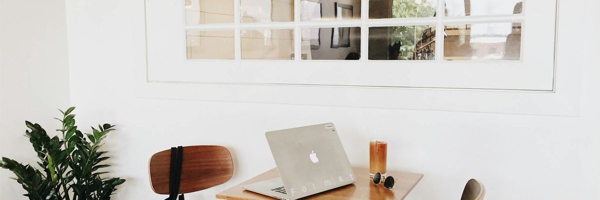 Clean organized workspace with natural light